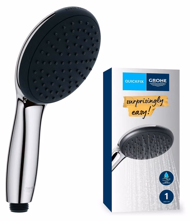 Shower head - GROHE Vitalio Start 110 27940001 - 1 Rain jet - Water saving - Anti-limescale process - Chrome