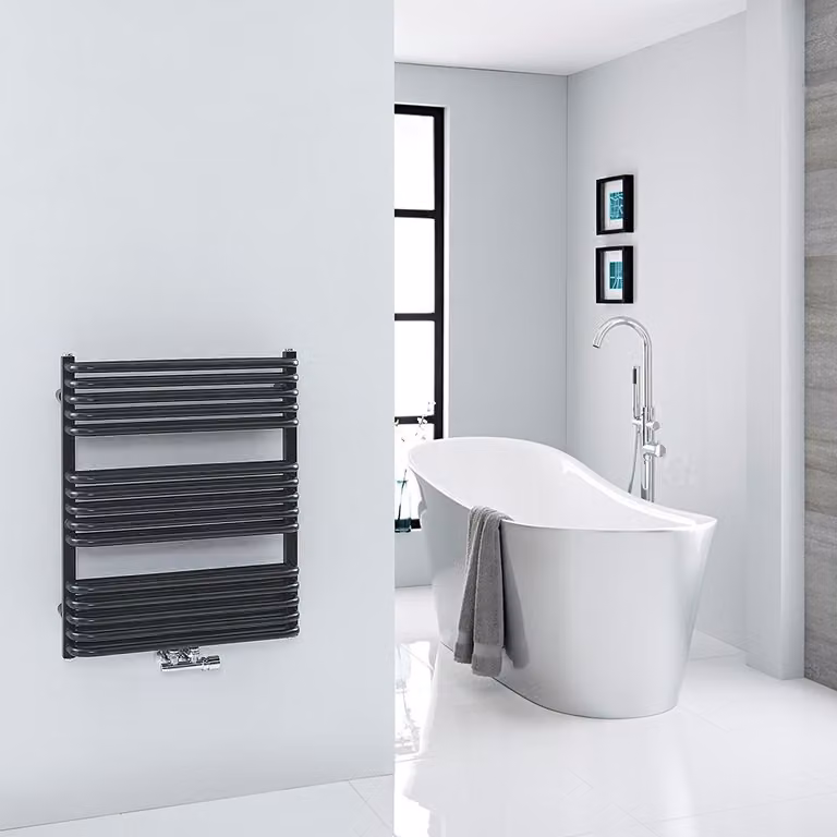 Scaldasalviette Nero Attacco Centrale 736x600mm - Arch