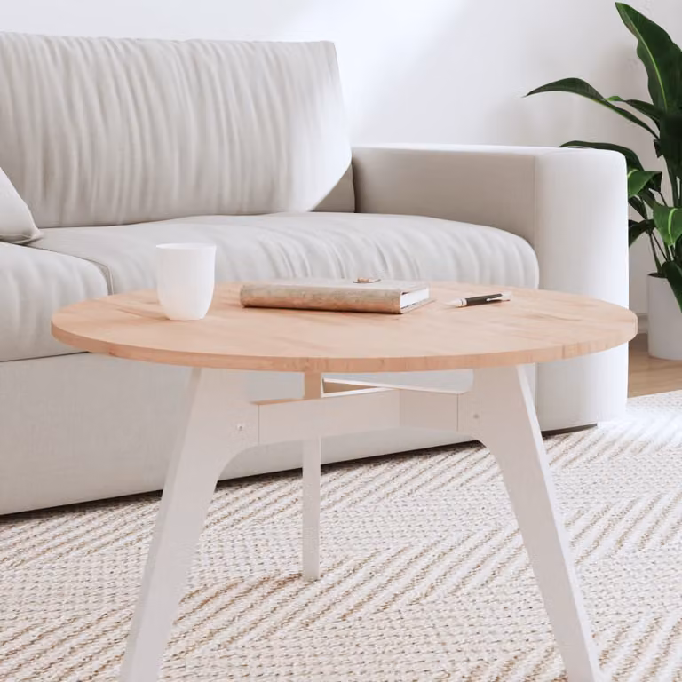 vidaXL Piano per Tavolo Rotondo in Legno Massello di Faggio Marrone, Ø 70 x 1,5 cm