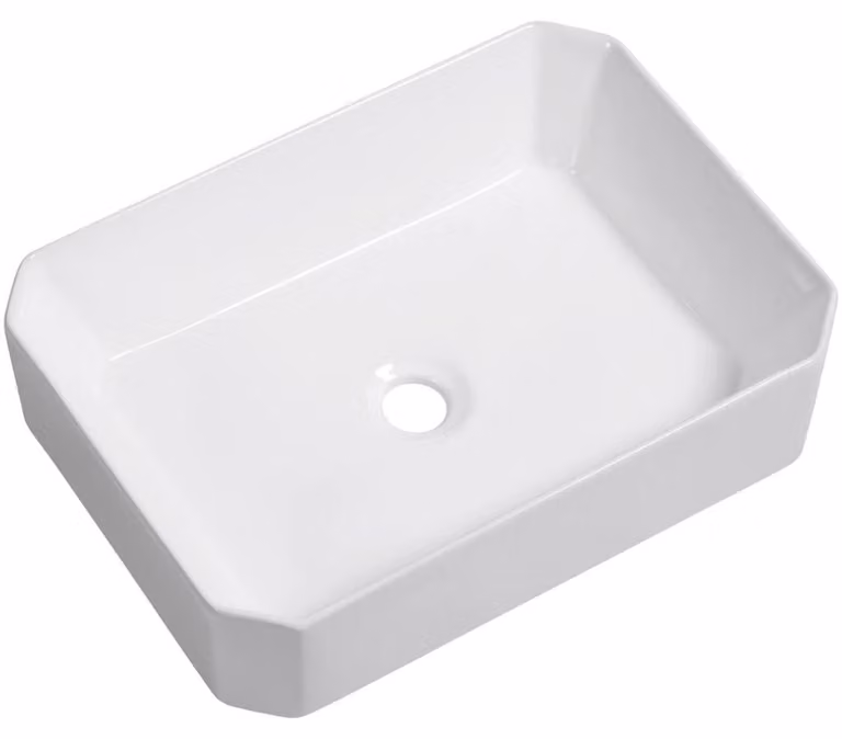 CERANO - Lavabo in Vetroceramica Liberto - da appoggio - bianco lucido - 50x36,5 cm