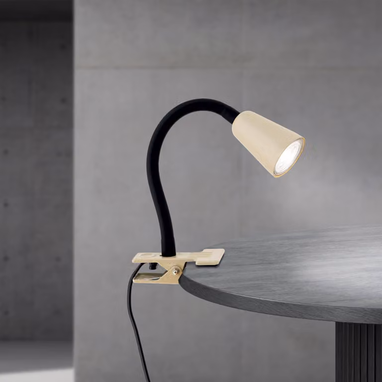 ORION Lampada con morsetto Dotty, Crema / Ambra, Soggiorno / Sala da pranzo, Metallo, Moderno, Lampada con morsetto