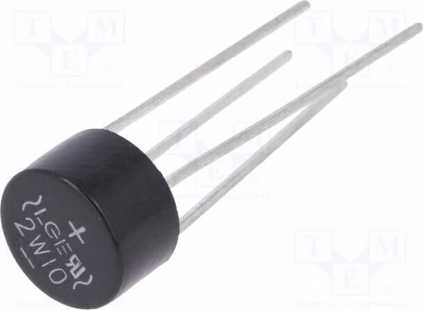5 x raddrizzatore a ponte monofase Urmax: 1 kV, If: 2 A, Ifsm: 50 A. WOL 2W10, monofase