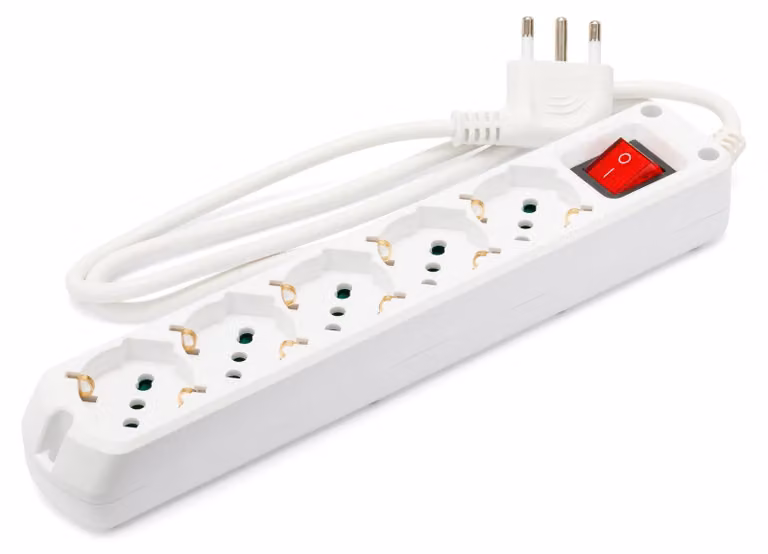 Velamp multit-i-s50, ciabatta multipresa con interruttore, 5 prese Schuko, colore bianco