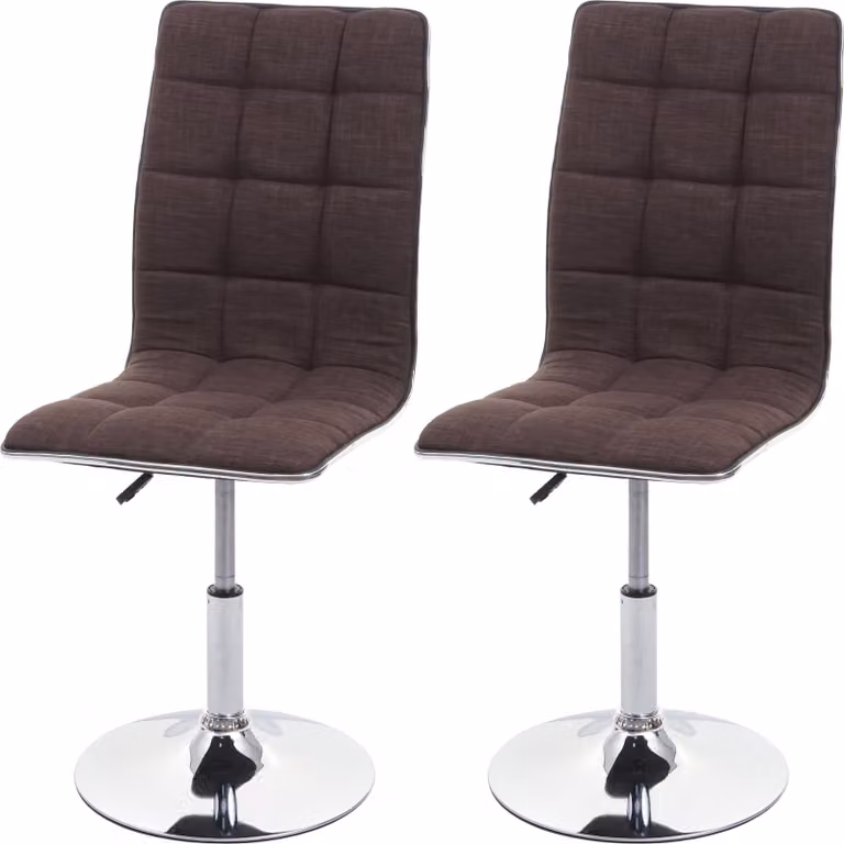 Set di 2 sedie da sala da pranzo | A x L x P 103 x 43 x 54 cm | Altezza seduta 41 cm | Tessuto/tessuto MVG | Marrone | Sedia Sedia da cucina