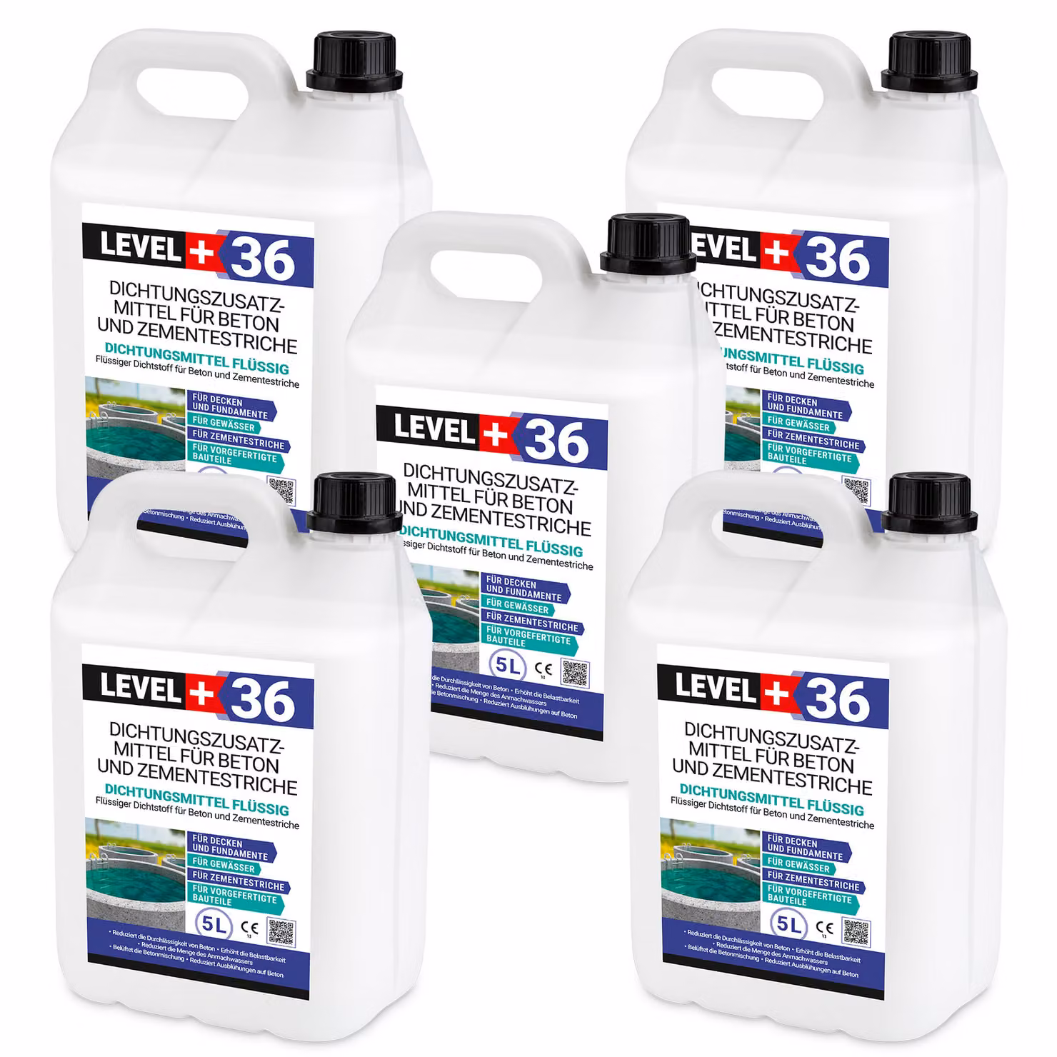 Plastificante impermeabilizzante per calcestruzzo per massetti e rasanti 25L Level+36