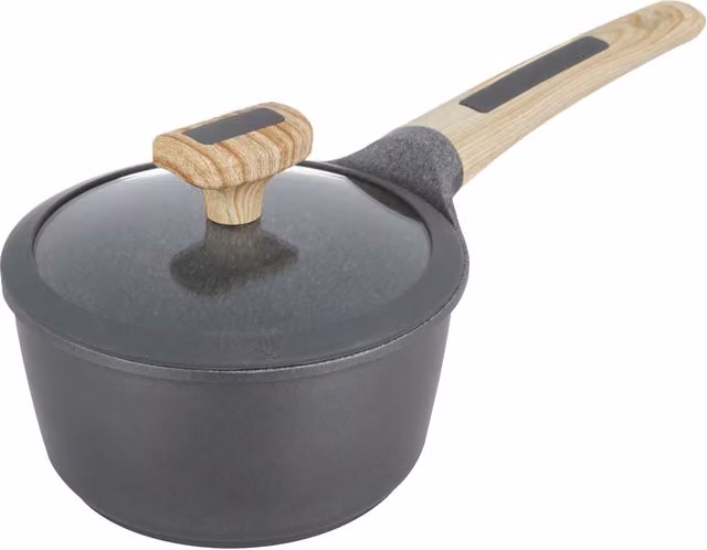 Casseruola Kasanova Evolution con coperchio in silicone, antiaderente, grigia, diametro 16 cm
