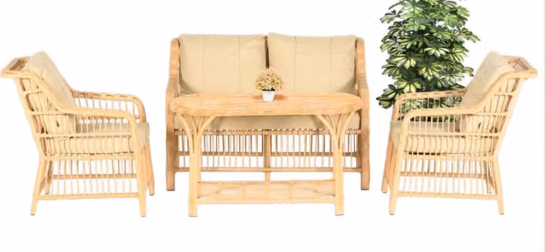 4tlg. Set Garten Möbel Sitzmöbel Sofagarnitur Terrasse Tisch Sofa Couch Modern