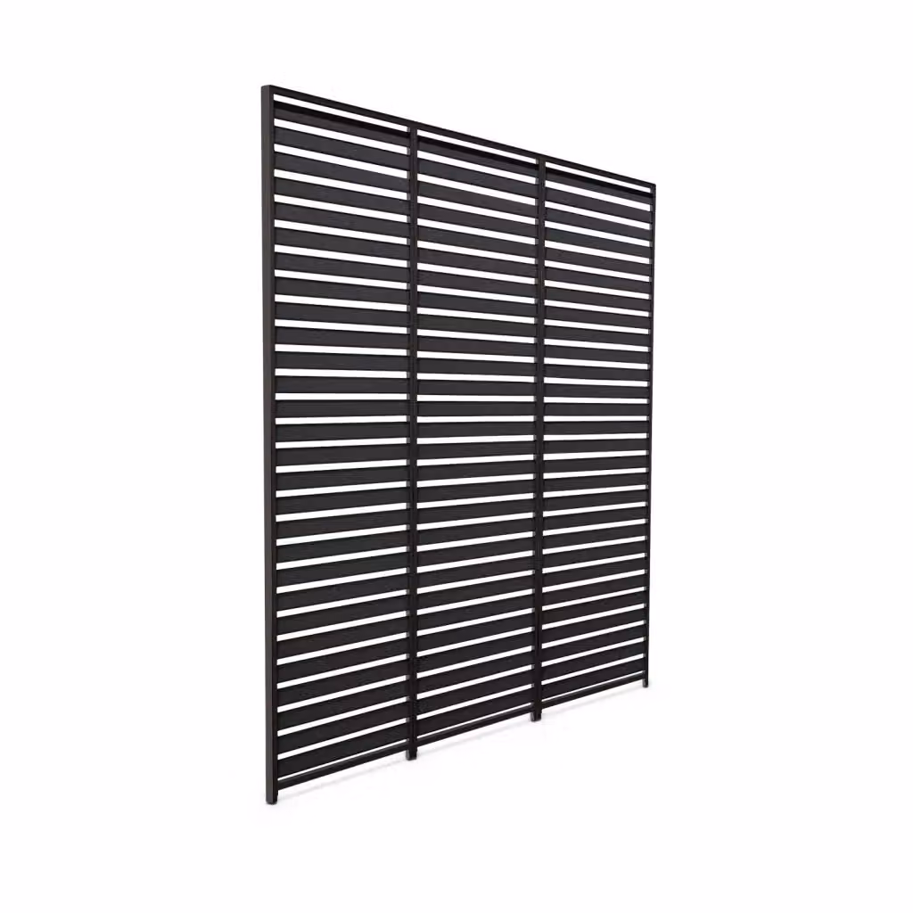 Set di 3 paraventi semi trasparenti in alluminio Sweeek, colore antracite, L: 93 cm, H: 236 cm – 2