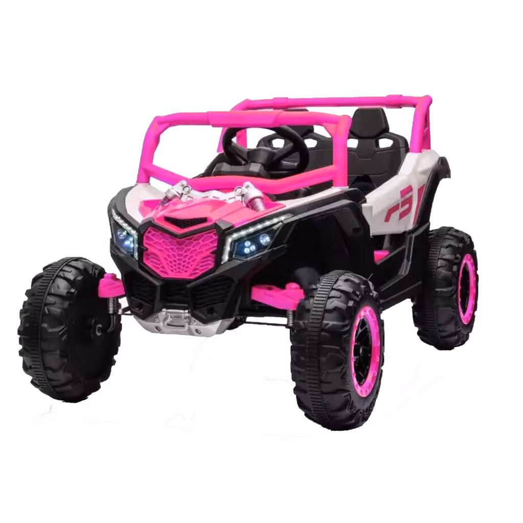 Auto Elettrica per Bambini UTV 12V a 2 Posti Rosa con Telecomando, Luci LED e Funzione Oscillante – 2