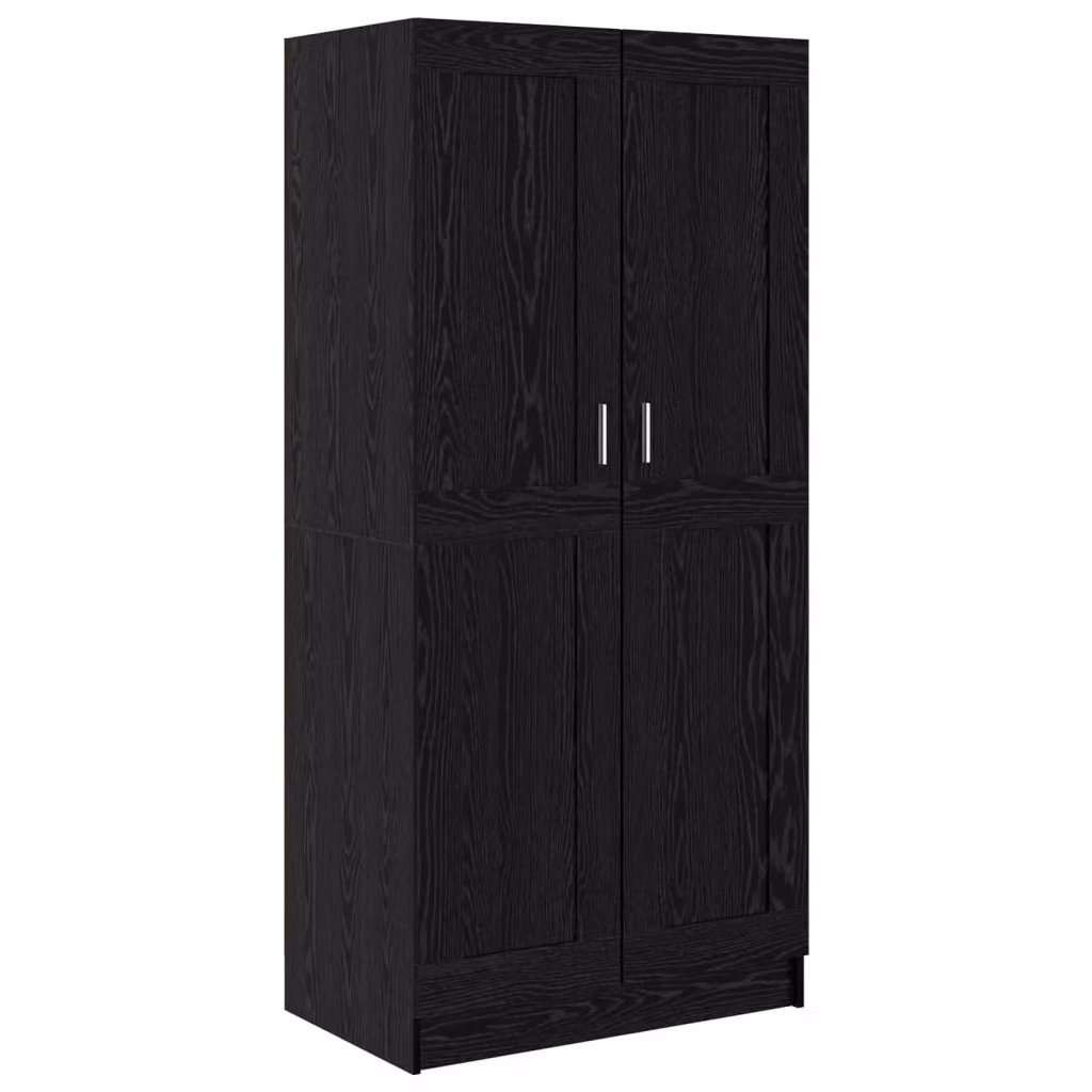 Guardaroba stile rustico vidaXL in legno e metallo nero con ante a battente e ripiani interni L: 82,5 cm, P: 51,5 cm, H: 180 cm – 2