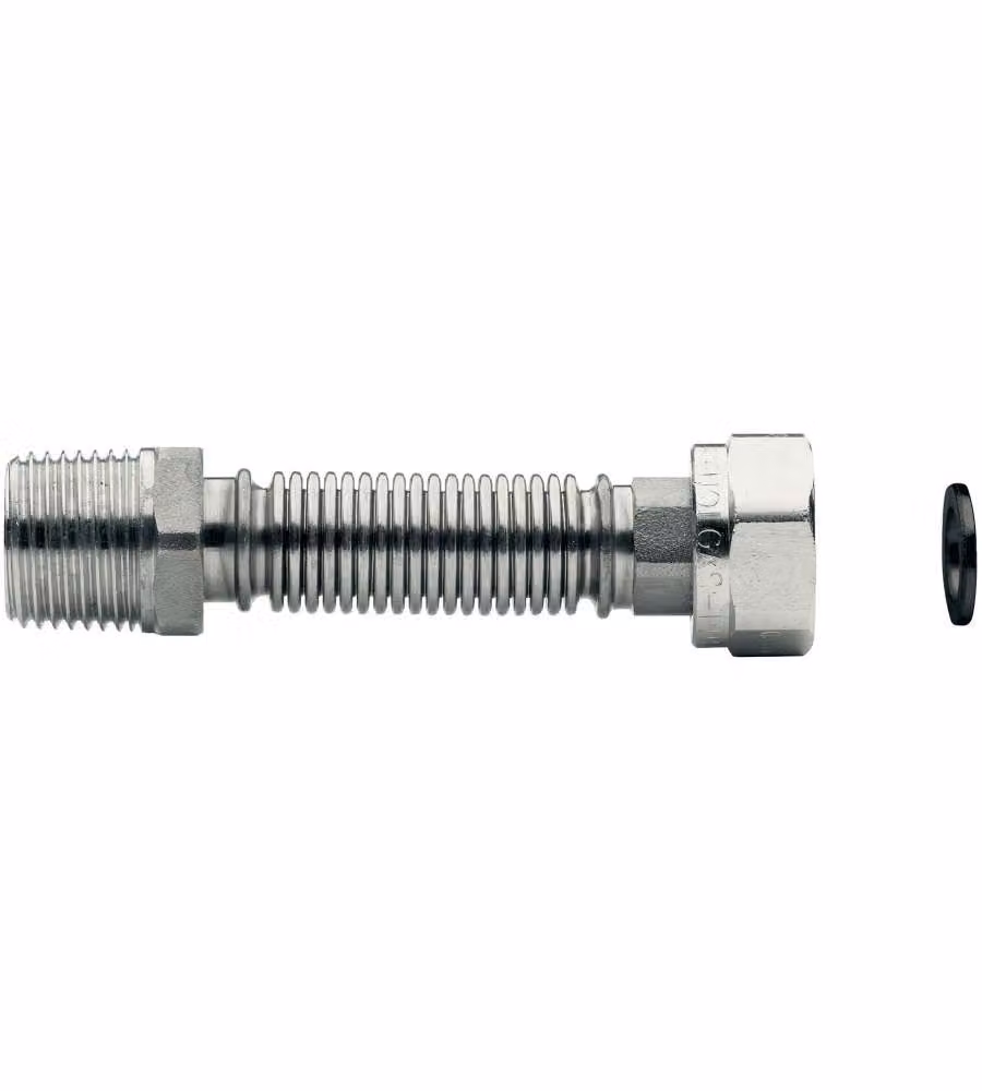 IDRO BRIC Flessibile Estensibile Acciaio Inox 1/2" 110-210 mm Maschio-Femmina
