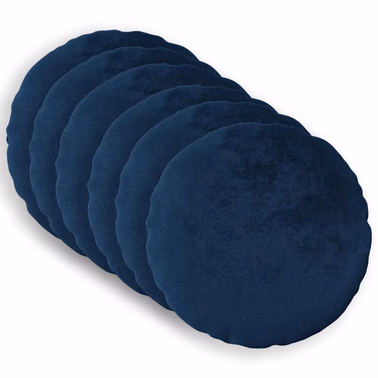vidaXL Federa 6 pcs HEERLEN Blu navy Ø 30 cm Flanella