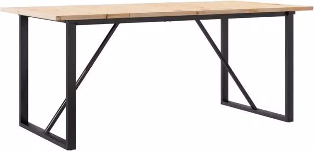 Tavolo da Pranzo | Tavolo da cucina Telaio a O 180x90x75,5 cm Legno Pino e Acciaio