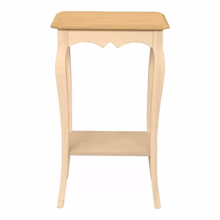 Tavolino rettangolare in legno di faggio grezzo Mobili 2G L/P/H: 43 x 38 x 69 cm