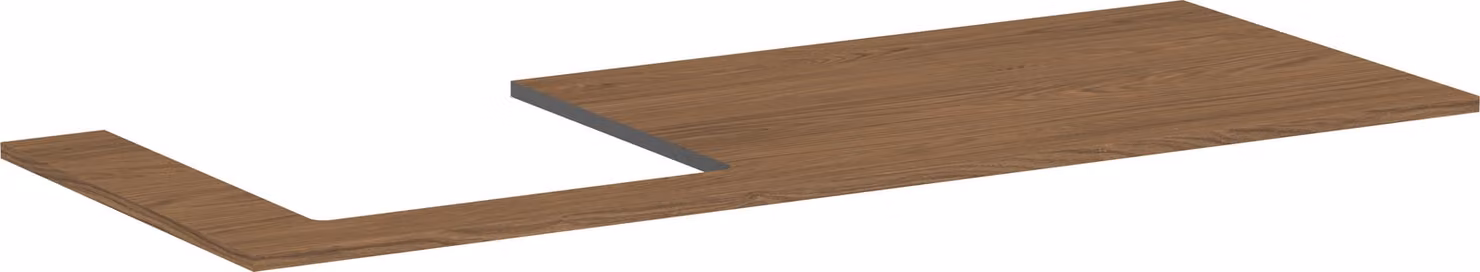 hansgrohe Xilesa E Console avec découpe à gauche pour vasque à encastrer polie, 1375x550x16mm, 54272550, 54272550