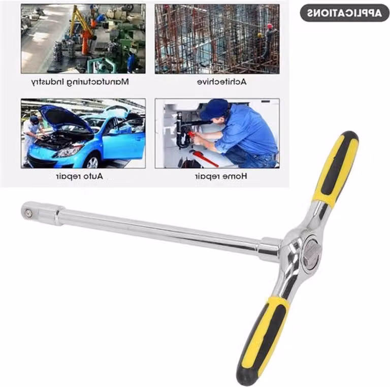 Chiave a bussola professionale con manico a T, set di chiavi a bussola universale per la riparazione di automobili e la manutenzione meccanica