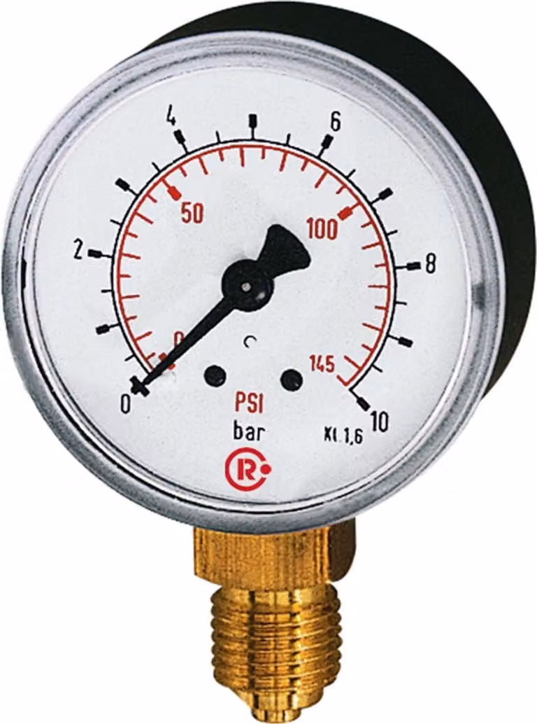 Riegler Standardmano, plastica, fondo G 1/4, 0 - 16,0 bar/230 psi, Ã˜ 63
