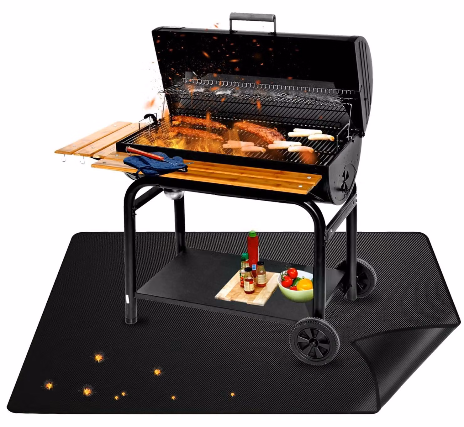 Tappetino resistente al calore, dimensioni 100 x 150 cm, ideale per camini e barbecue