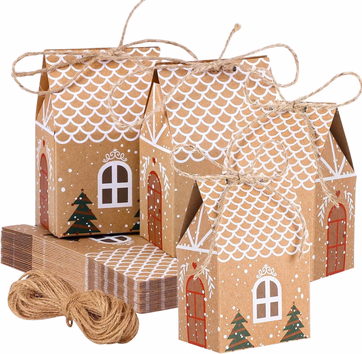 Scatole regalo di medie dimensioni per le feste natalizie - Scatole regalo per l'avvento - Caramelle - Dolcetti natalizi - Biscotti