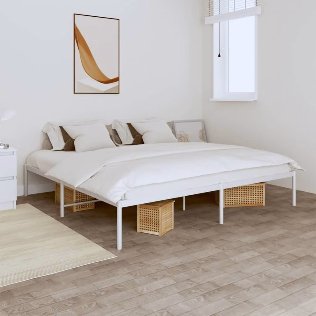 The Living Store Struttura letto in metallo bianco 180x200 cm