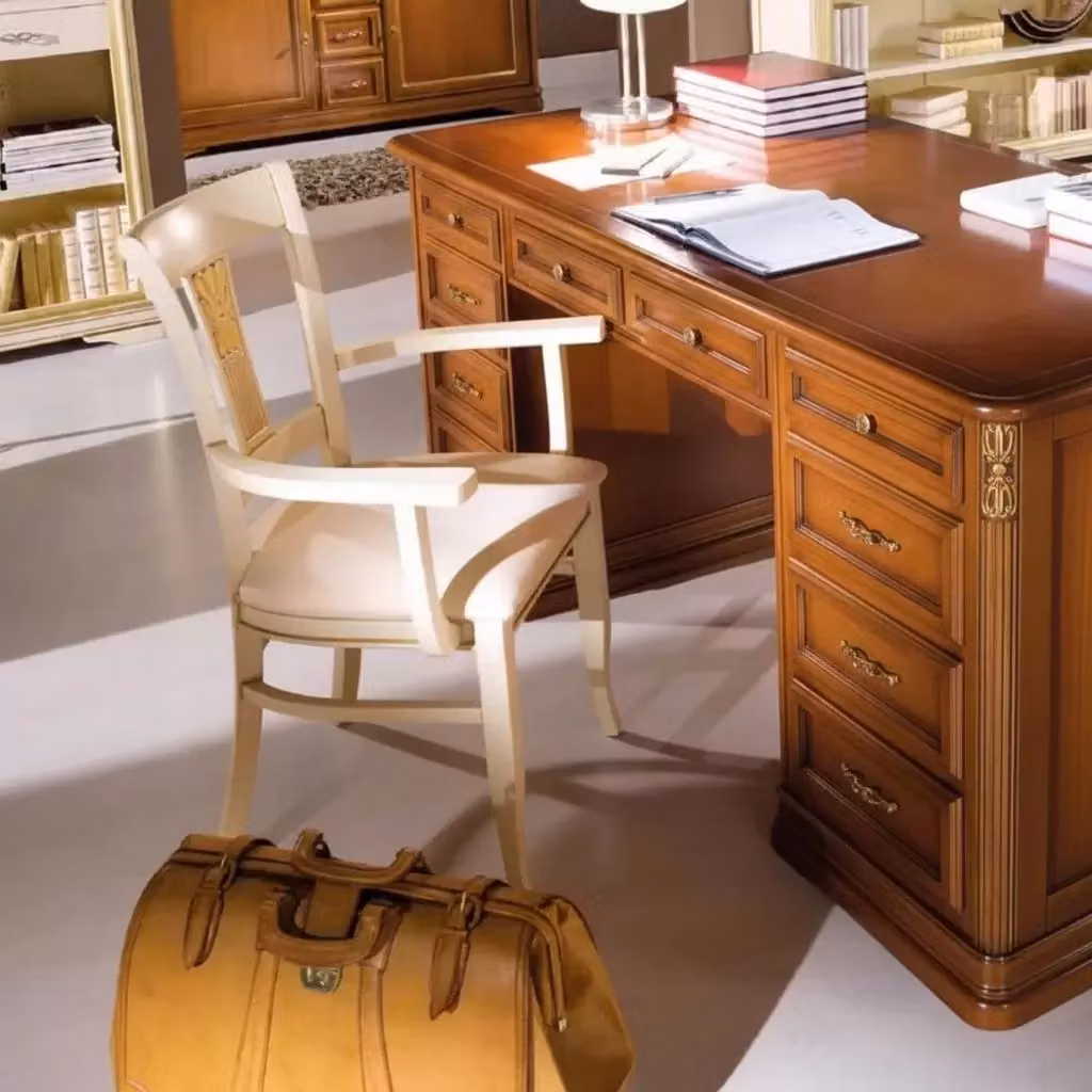 Scrivania con 6 cassetti in legno Mobili 2G colore marrone L: 140 cm, P: 85 cm, H: 82 cm – 3