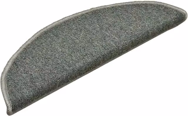 Set di 30 tappetini per scale semicircolari DESIGN IN in polipropilene, antiscivolo e fonoassorbenti, colore verde scuro, L: 56 cm, P: 17 cm, H: 3 cm