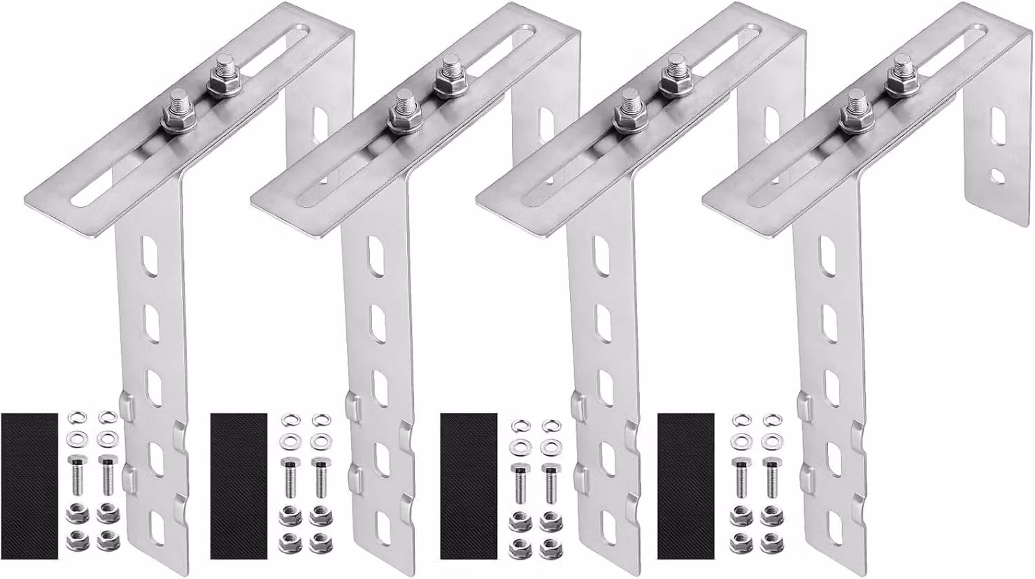 Set di 4 supporti solari regolabili in acciaio inossidabile 304, adatti per balconi