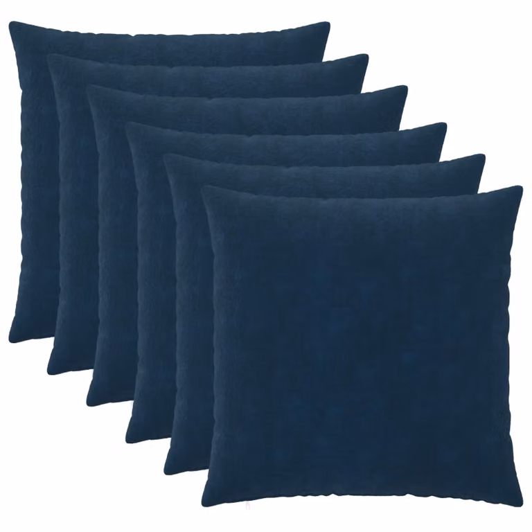 Set di 6 federe vidaXL HEERLEN blu in microfibra, L/P: 70 x 70 cm
