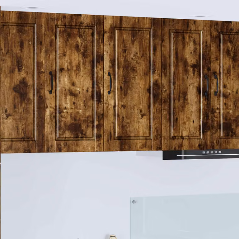 Armadietto a muro moderno vidaXL PORTO in rovere fumé marrone con ante a battente e ripiani interni L: 40 cm, P: 31 cm, H: 80 cm