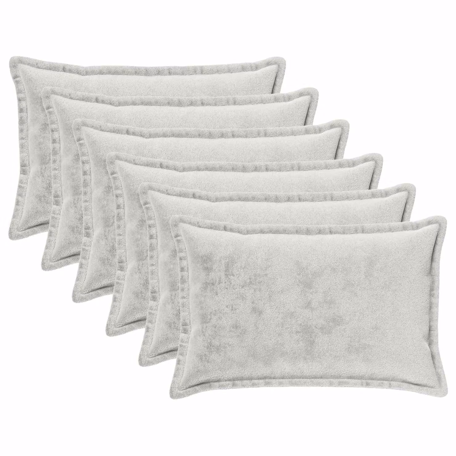 vidaXL Federa 6 pcs HOUTEN Grigio Chiaro 50 x 80 cm Flanella