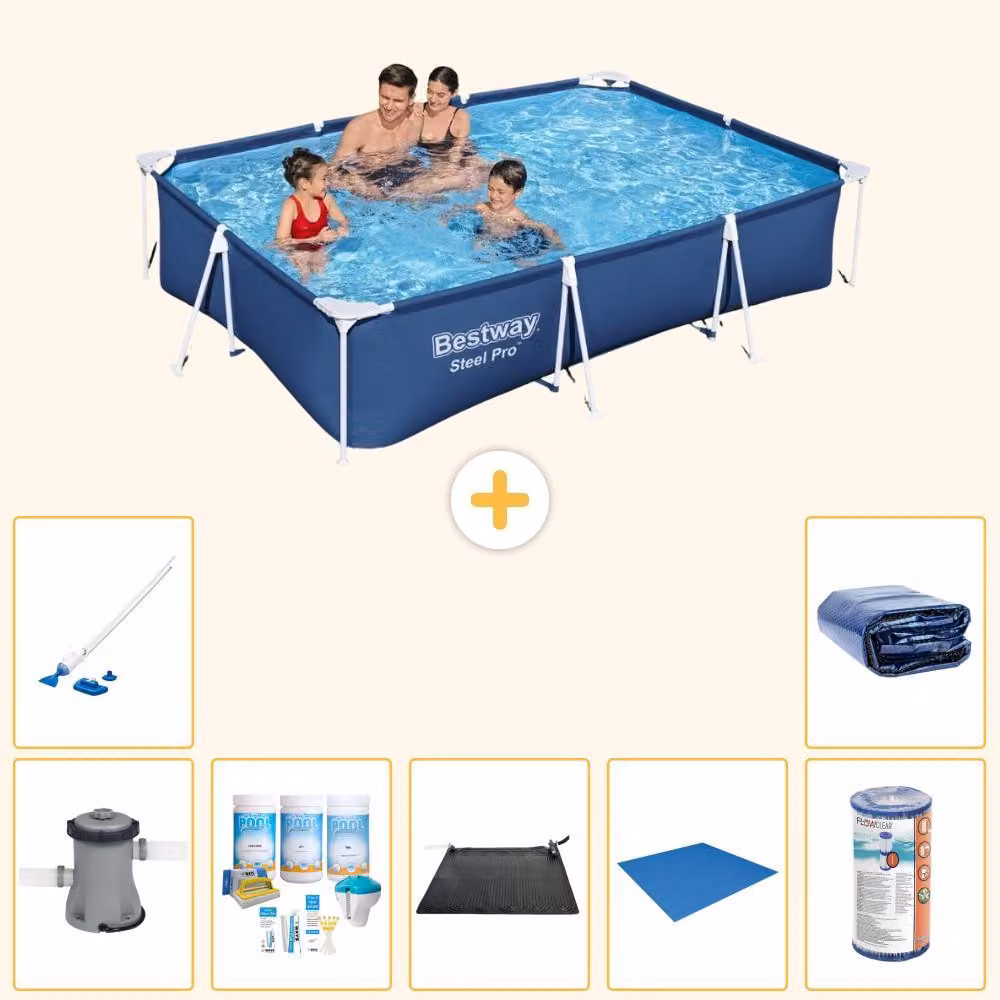 Bestway Steel Pro, piscina rettangolare - 300x201x66 cm - 8 pezzi - Modello S21569