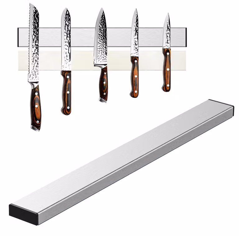 Barra magnetica in acciaio inossidabile, 40 cm, autoadesiva, per coltelli da cucina