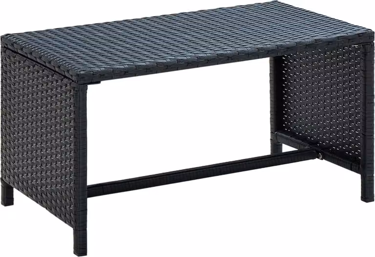 Tavolino nero 70×40×38 cm in poly rattan