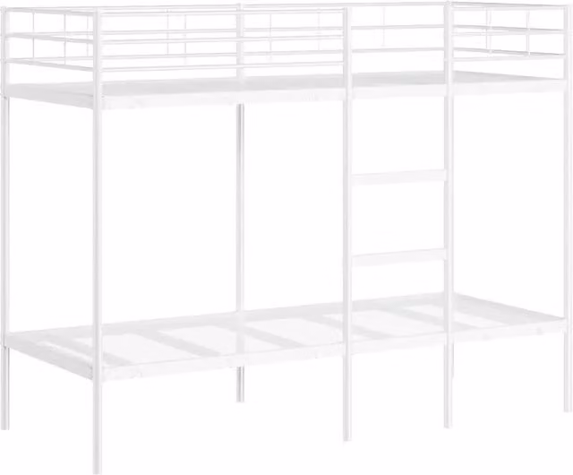 Letto singolo | Letto per adulti | Letto a Castello senza Materasso Bianco 80x200 cm in Acciaio