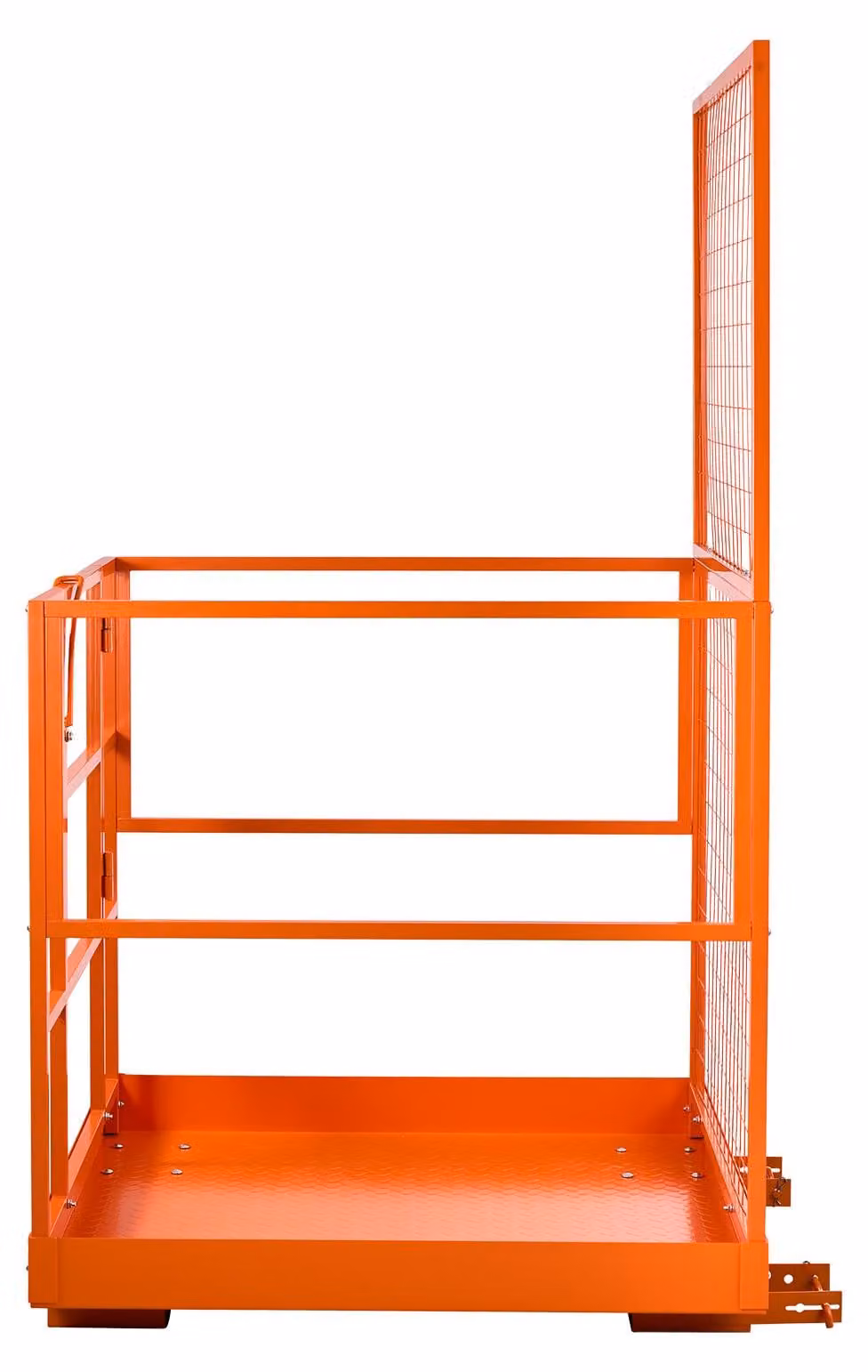 Cesto di lavoro SucceBuy per graffatrici, dimensioni 1225x1148 mm, capacità di carico 635 kg, piattaforma Acciaio al carbonio resistente con tasche per forche da 155x60 mm e perno di bloccaggio, cesto di sicurezza per lavori in quota