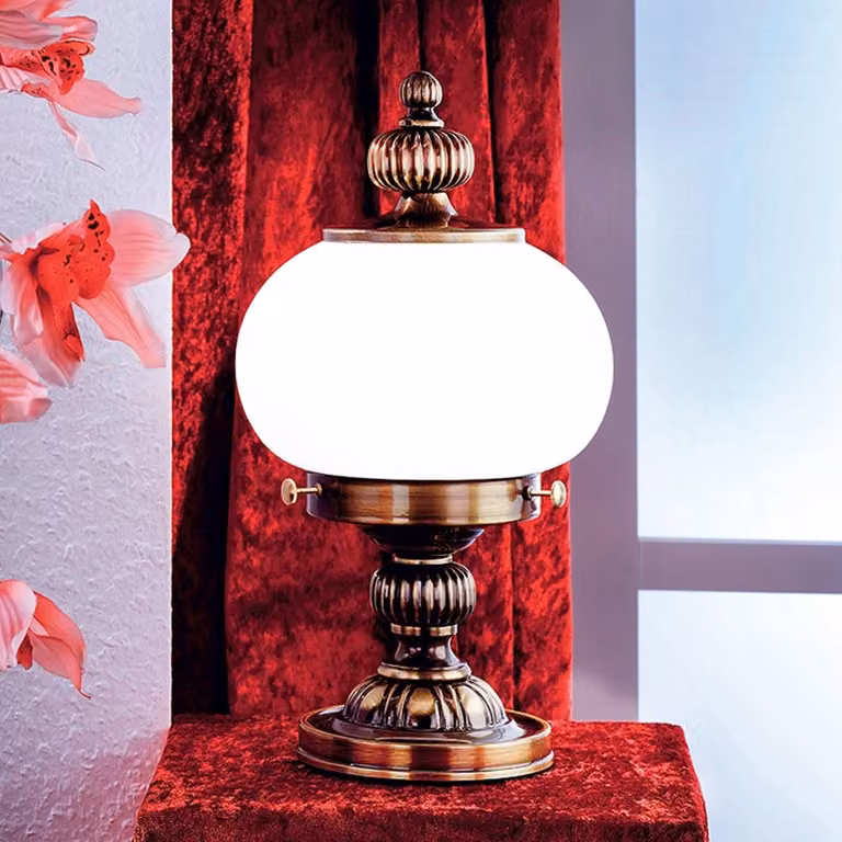 ORION Lampada da tavolo DELIA, Bronzo / Ottone antico, Soggiorno / Sala da pranzo, Ottone, Antico, Lampada da tavolo