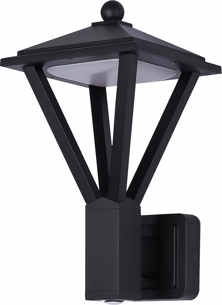 Applique da esterno moderna lanterna conica 2 punti LED 12W+3W colore caldo nero sabbiato IP54 BONS Italux