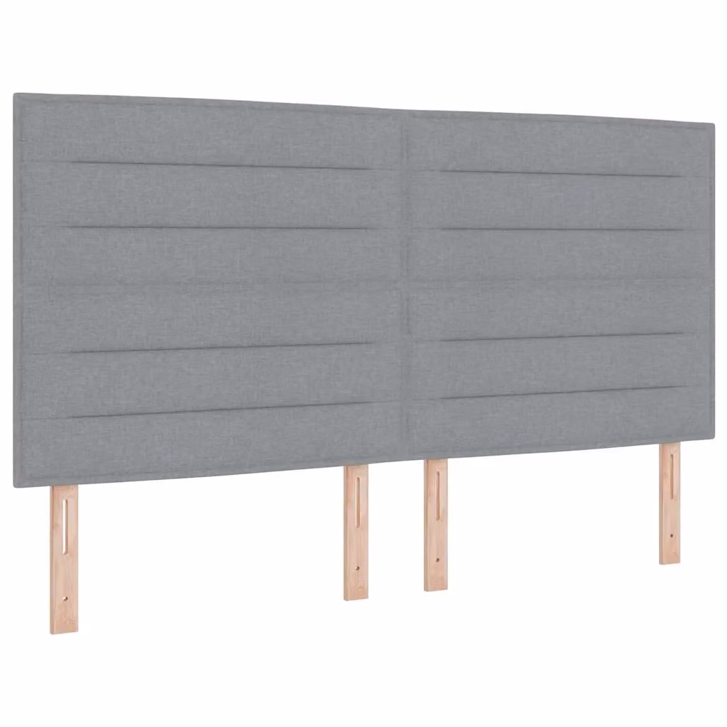 Testiera per letto moderna vidaXL in tessuto grigio con struttura in legno di pino, L: 180 cm, H: 128 cm, P: 7 cm – 2