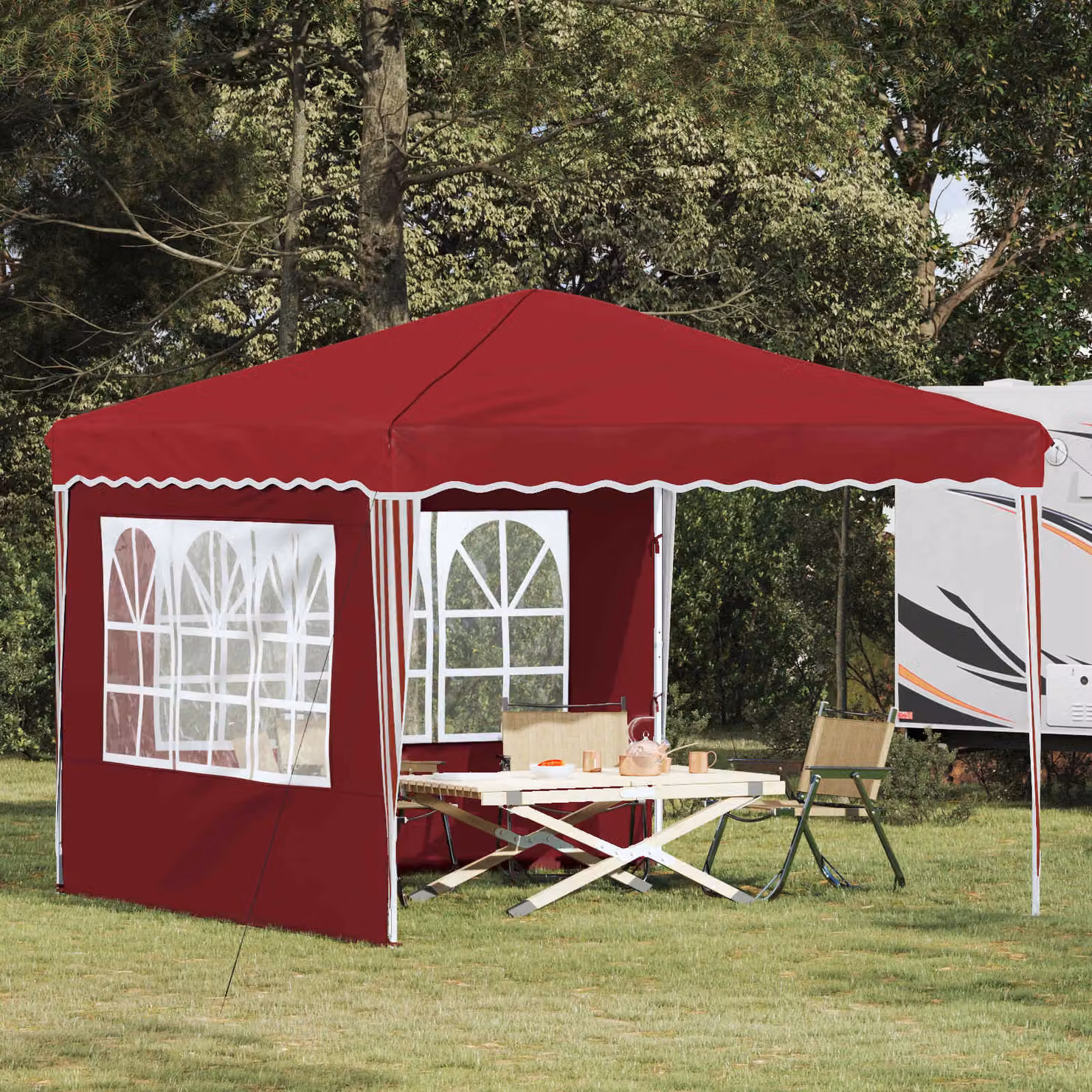 vidaXL Tenda per feste pop-up rossa L: 290 cm, P: 290 cm, H: 245 cm