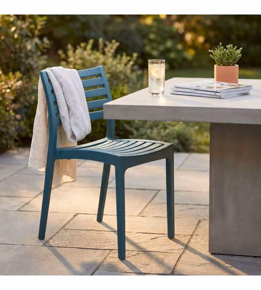 Cosma Sedia Eveline Verde Petrolio Impilabile 56x59x83 cm Moderno