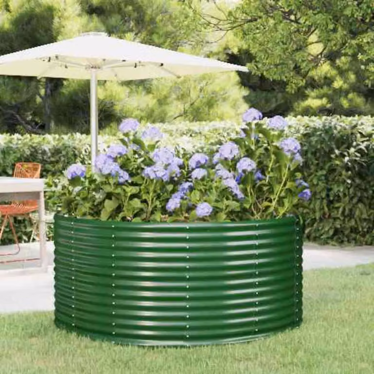 Letto rialzato da giardino vidaXL in acciaio zincato verde L: 140 cm, P: 140 cm, H: 68 cm