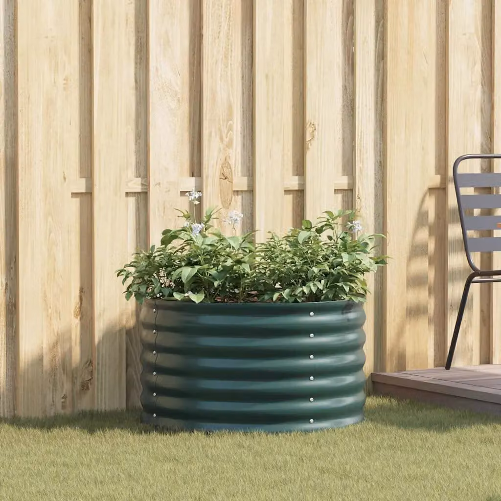 Letto rialzato vidaXL in acciaio verde per orto e giardino L: 80 cm, P: 80 cm, H: 44 cm