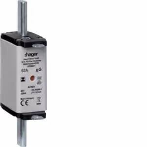Cartuccia fusibile NH NH1C gG 500 V 63 A con segnalatore combinato e linguetta isolata