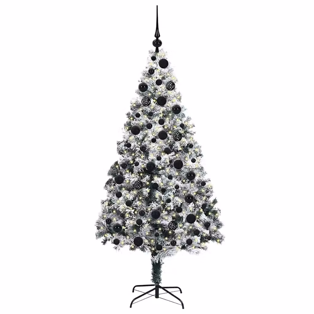 Albero di Natale artificiale moderno vidaXL bianco con 300 LED luce bianca calda, Altezza: 180 cm – 2