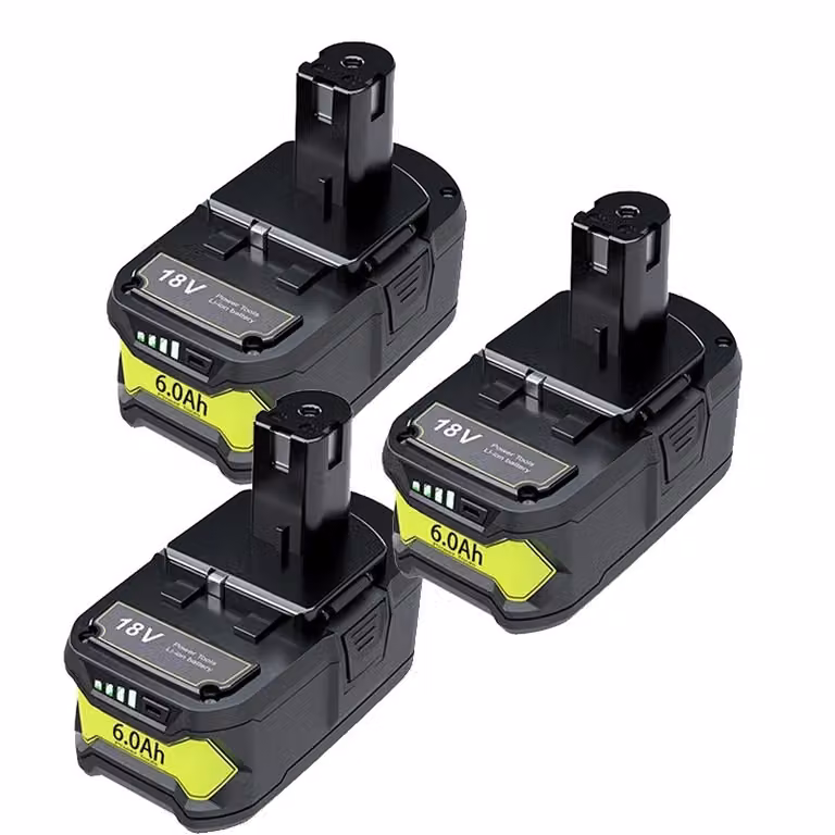 Batteria di ricambio, batteria al litio da 6,0 Ah, 18 V Lunga durata e ricarica rapida, compatibile con gli utensili Ryobi, 3 pezzi da 6,0 Ah
