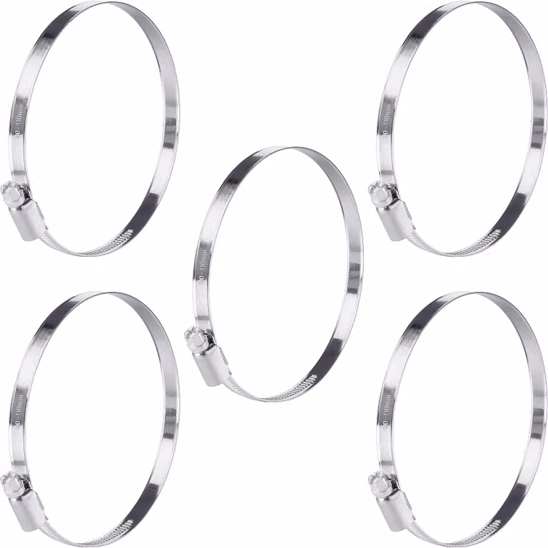 Fasce stringitubo in acciaio inossidabile, da 90 a 110 mm, larghezza 9 mm, confezione da 5 pezzi