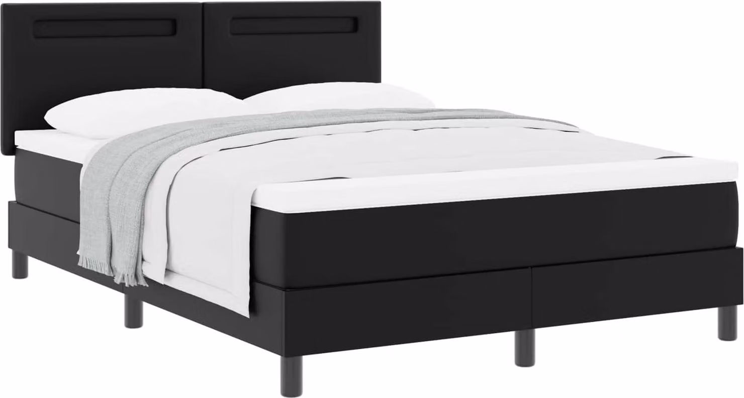 Letto a molle con materasso Nero 160 x 200 cm