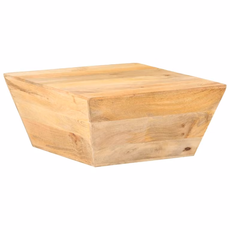The Living Store Tavolino a V 66x66x30 cm in legno massello di mango