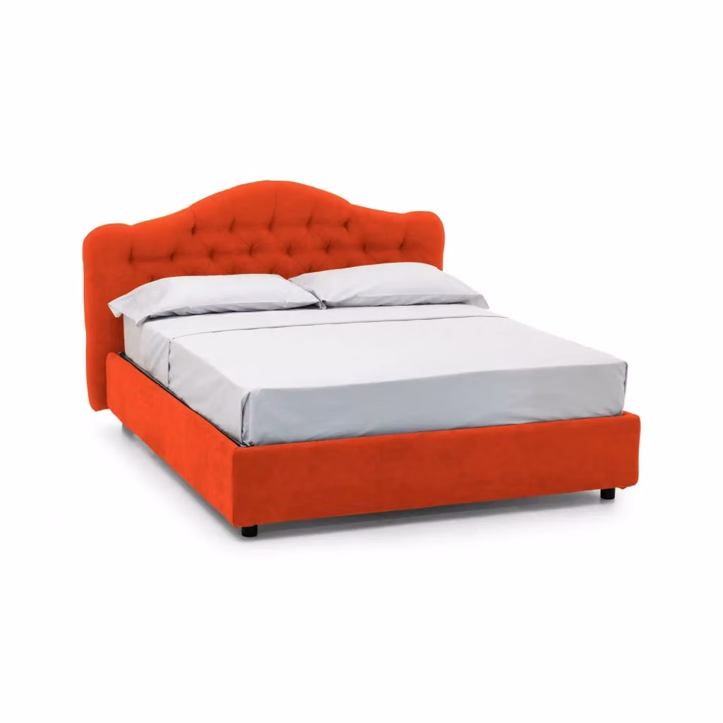 Letto Matrimoniale Allik DMORA con Materasso Incluso, Struttura con Contenitore a Alzata, Arancione e Nero, L/P/H: 180 x 190 x 210 cm – 2