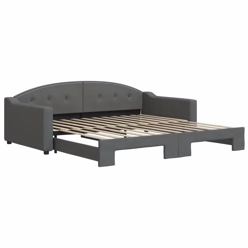 Divano Letto con Letto Estraibile vidaXL Grigio in Tessuto con Struttura in Legno e Metallo L/P/H: 223 x 110 x 75 cm – 2